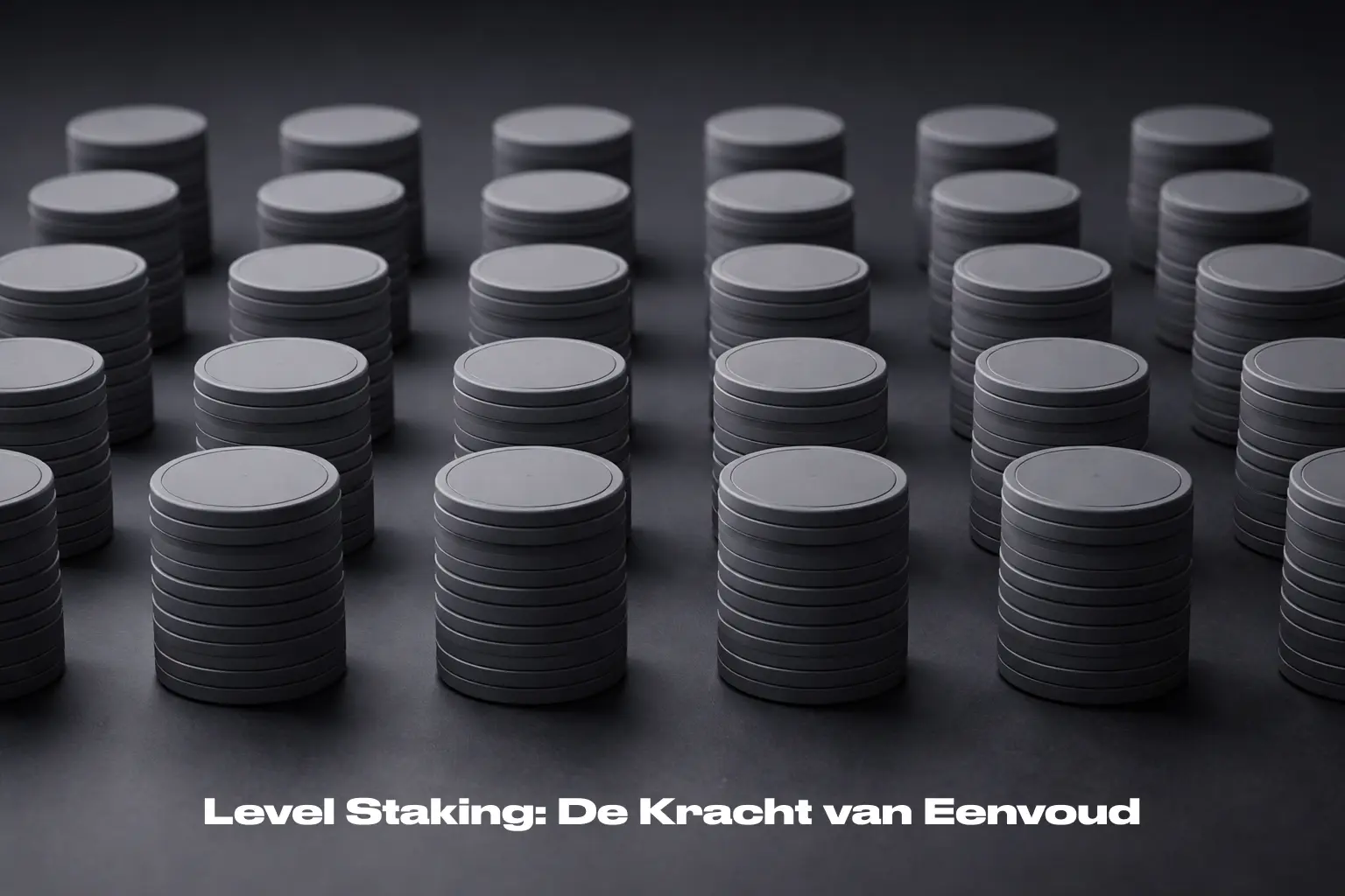 Gelijke rijen fiches symboliseren gedisciplineerd bankrollbeheer