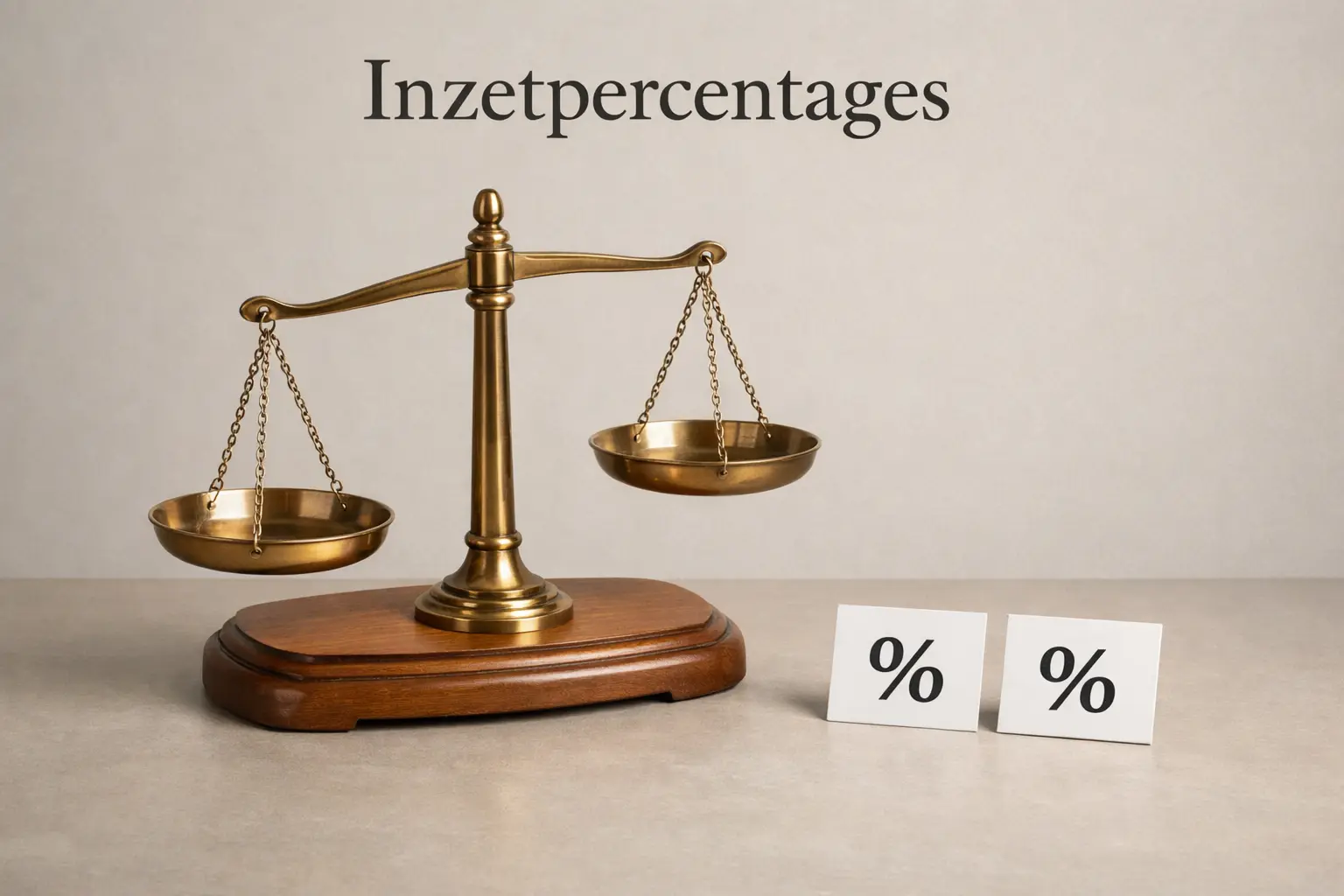 Percentageteken met balansschaal concept