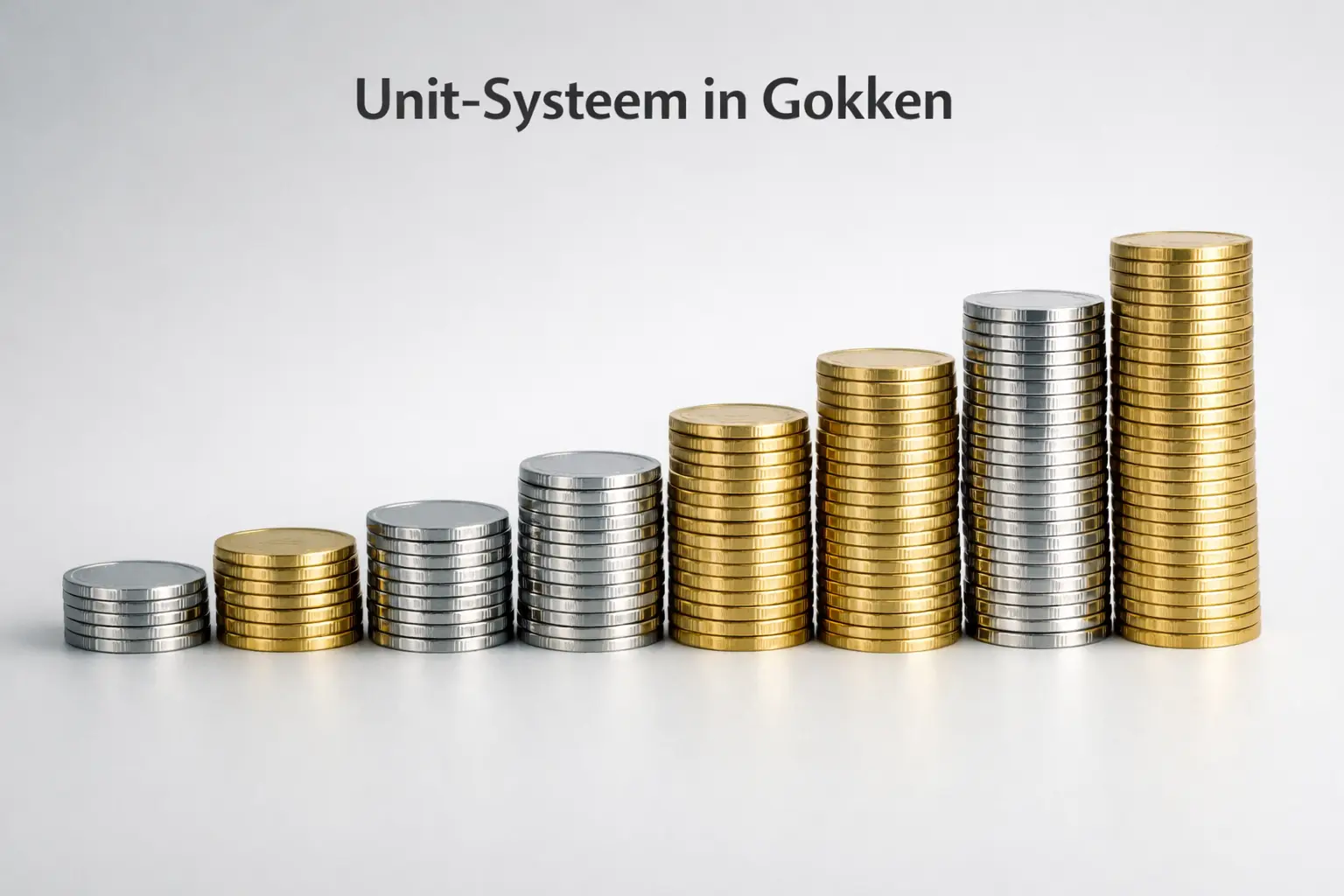Gestapelde munten die units vertegenwoordigen