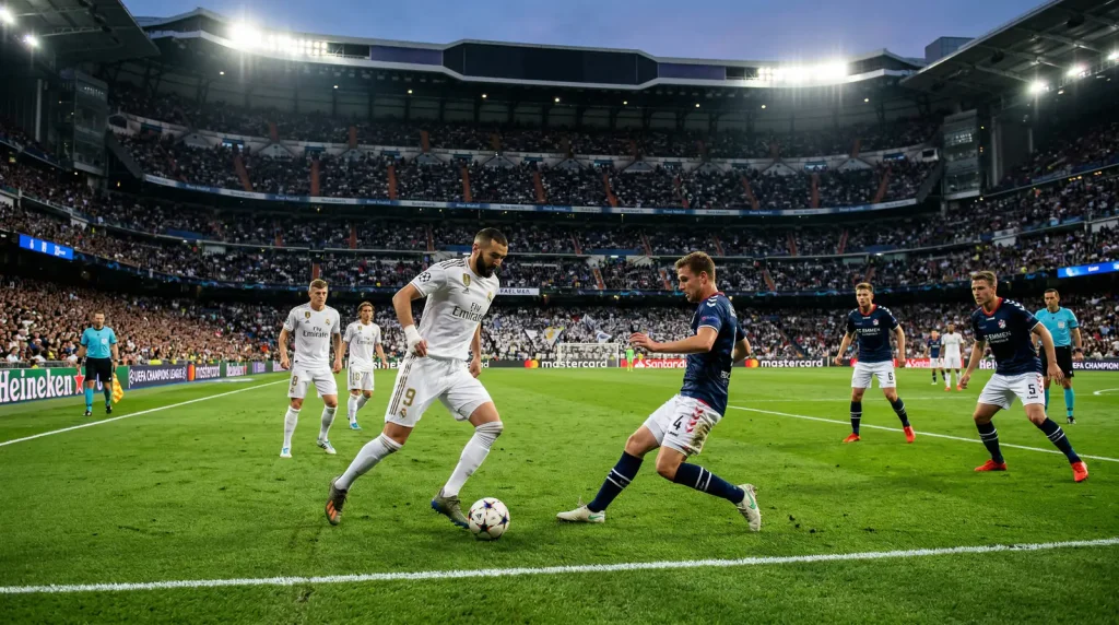 Afbeelding van een voetbalwedstrijd