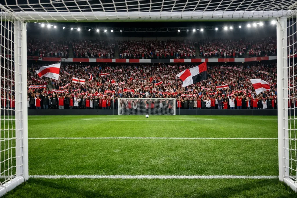 Afbeelding van een voetbalwedstrijd