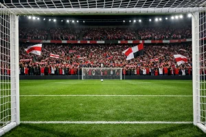 Afbeelding van een voetbalwedstrijd