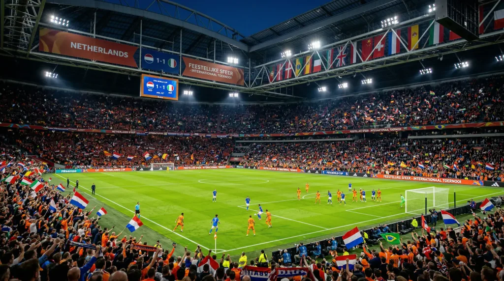 Afbeelding van een voetbalwedstrijd
