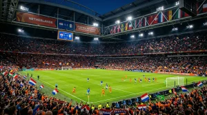 Afbeelding van een voetbalwedstrijd